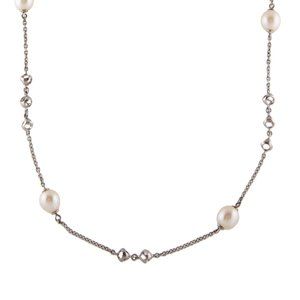 DI MODOLO STERLING SILVER 925 PEARL TRIADRA CAGE NECKLACE